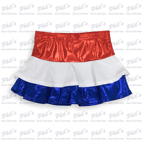 Red / White / Blue Shimmer Skort