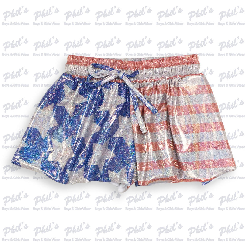 American Flag Shimmer Butterfly Short