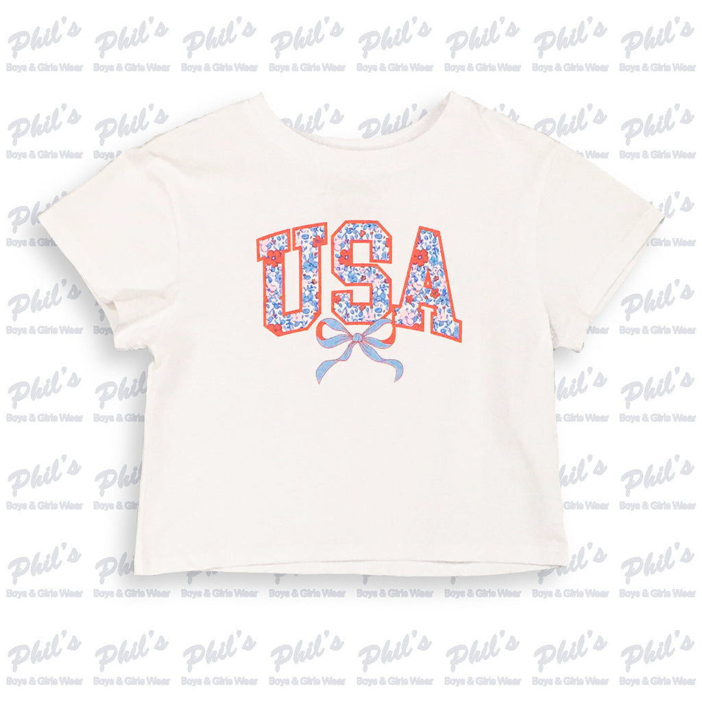 USA Floral Boxy Tee