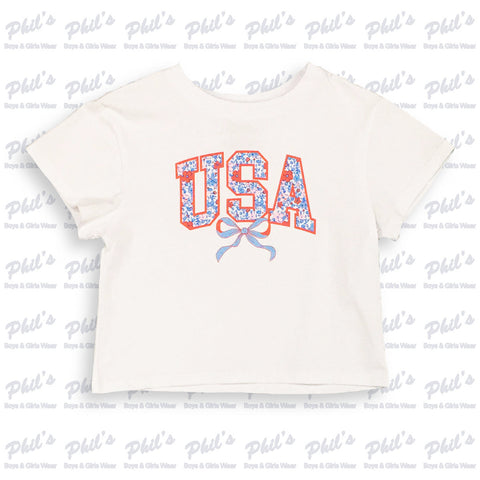 USA Floral Boxy Tee