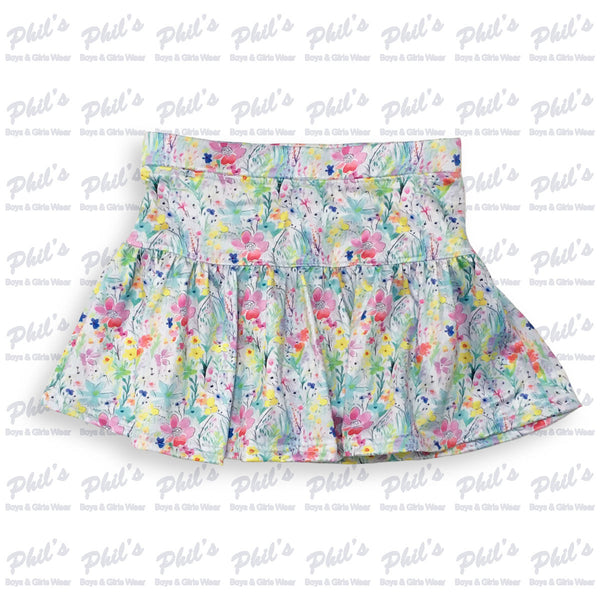 Watercolor Floral Performance Skort