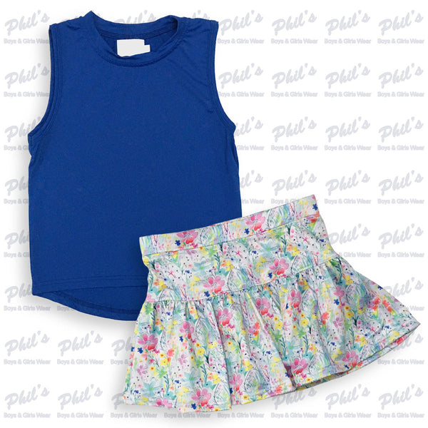 Watercolor Floral Performance Skort