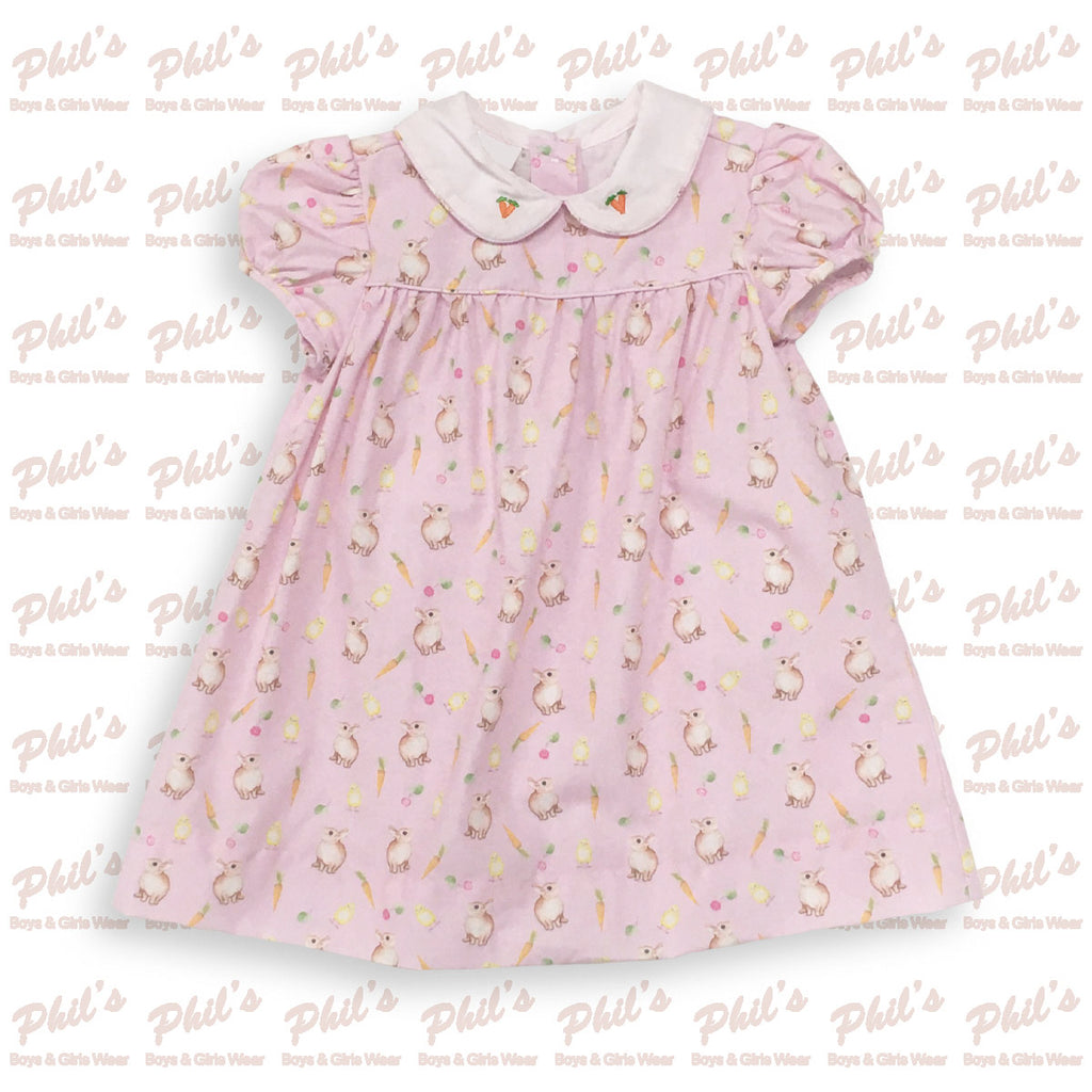 Bunny & Carrot Print Pink Dress