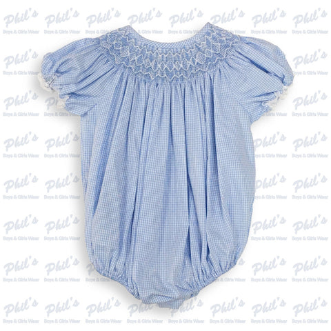 Blue Gingham Smock Bubble