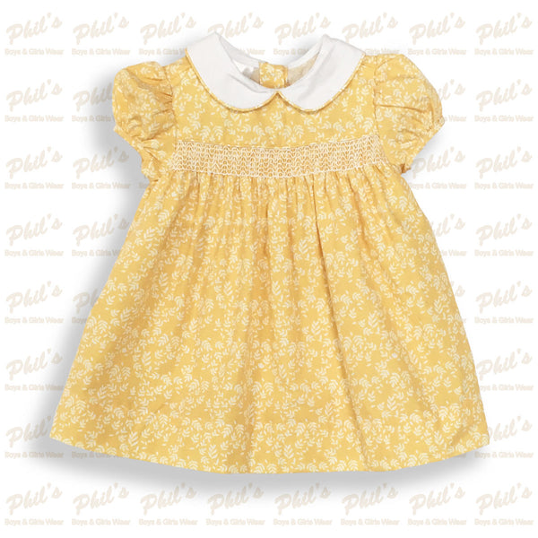 Mustard Floral Smock Dress