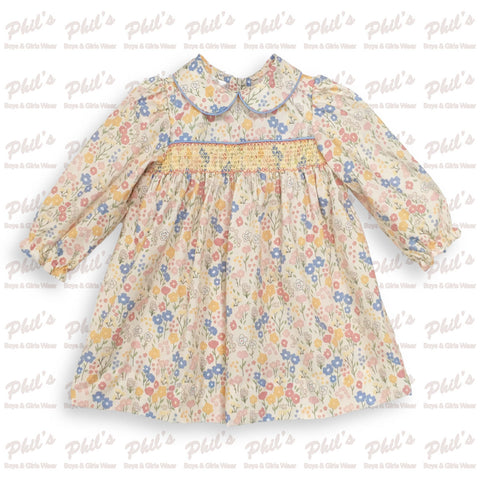 Pink / Blue / Yellow Floral Smock Dress