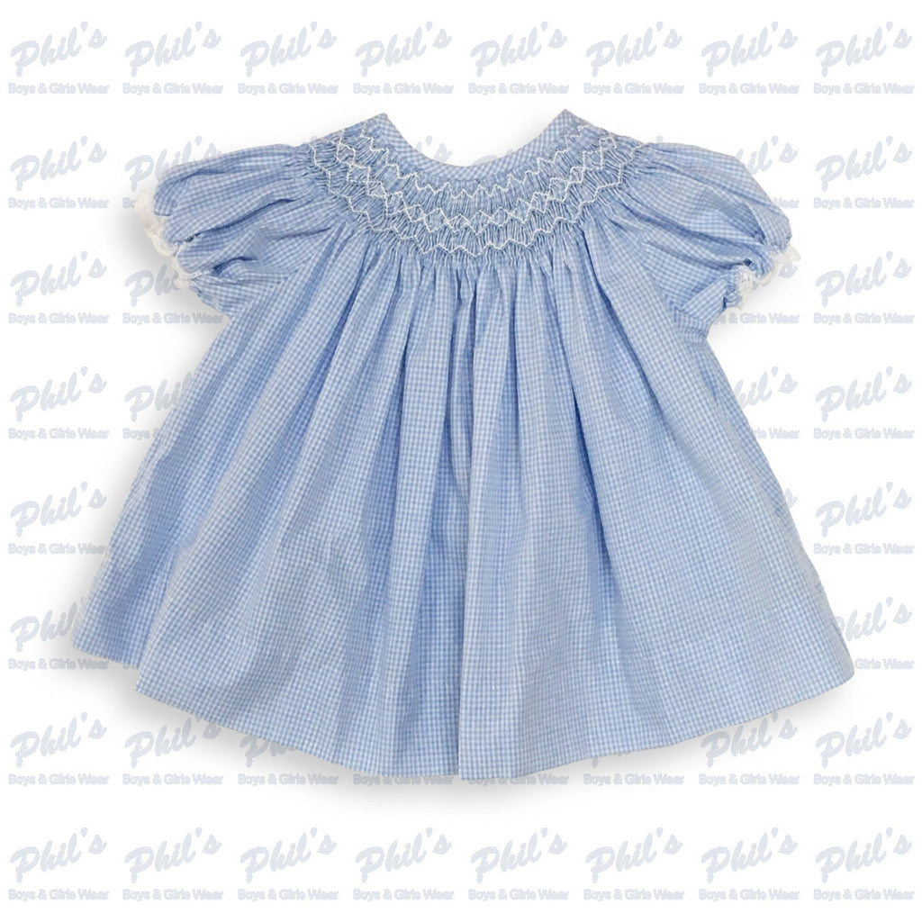 Blue Gingham Smock Dress
