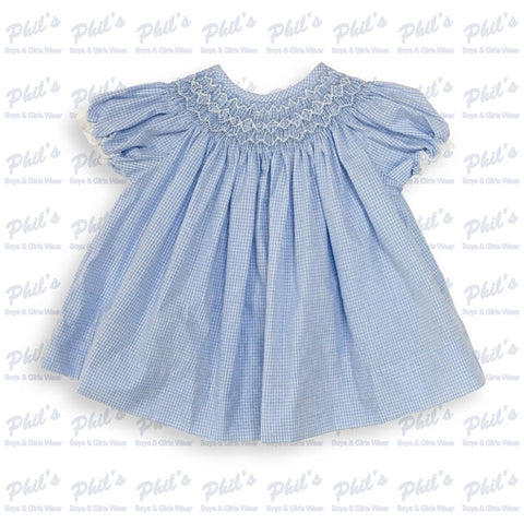 Blue Gingham Smock Dress