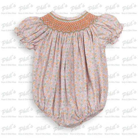 Lavender / Orange / Green Floral Smock Bubble