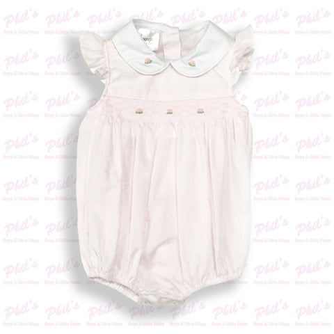 Pink Floral Smocked Bubble