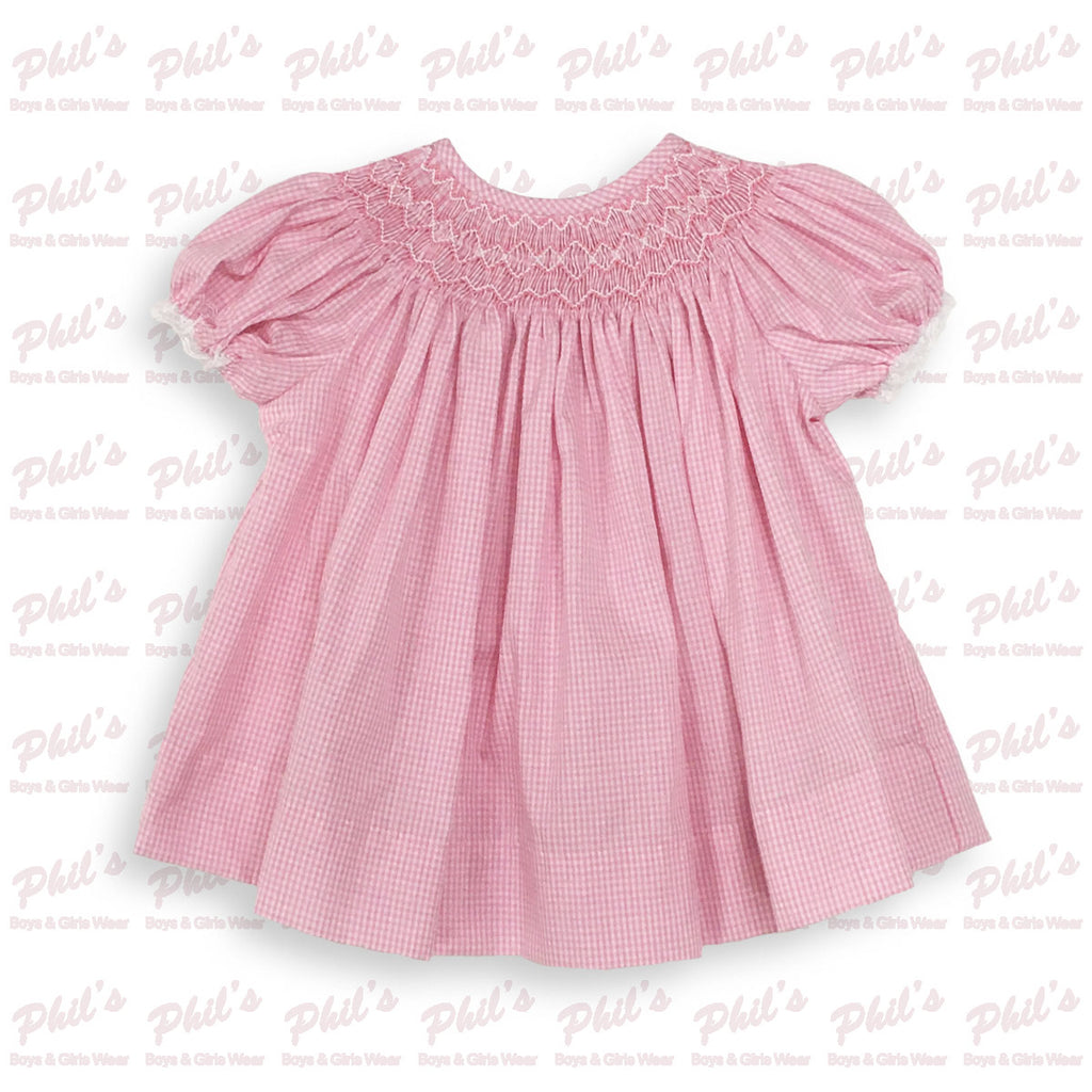 Pink Gingham Smock Dress
