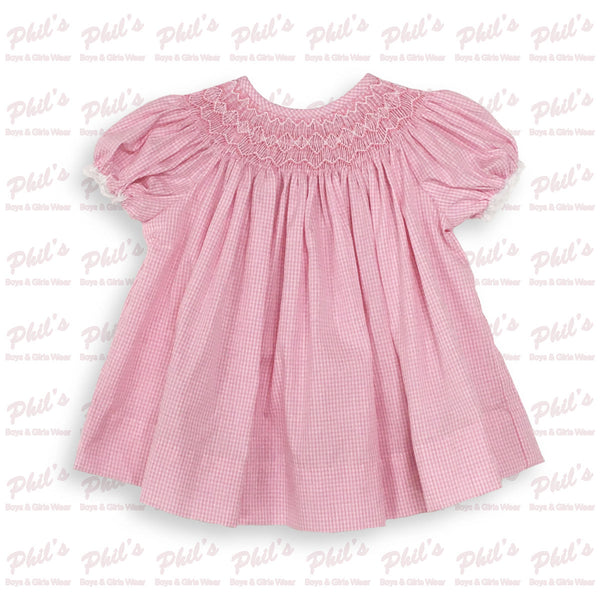 Pink Gingham Smock Dress