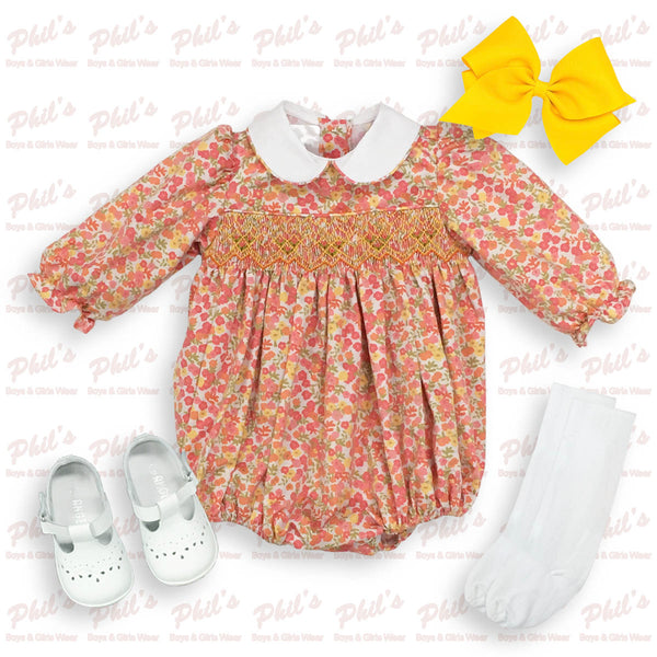 Pink / Orange / Yellow Floral Smock Bubble