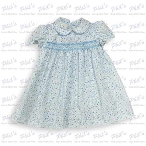 Blue Floral Smock Dress