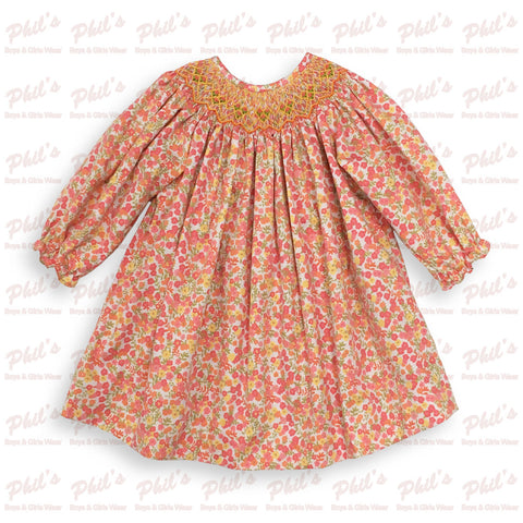 Pink / Orange / Yellow Floral Smock Dress