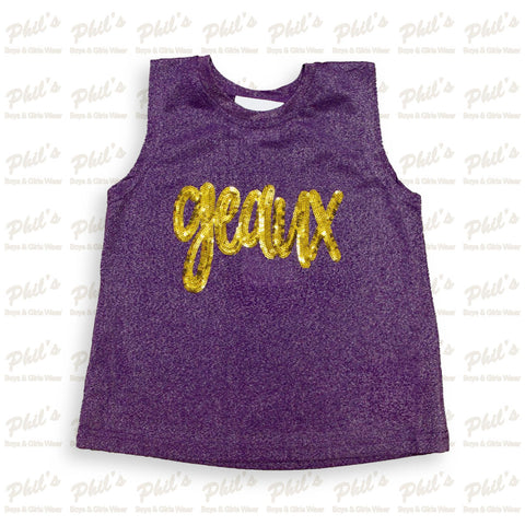 Gold Geaux Sequin Purple Tank