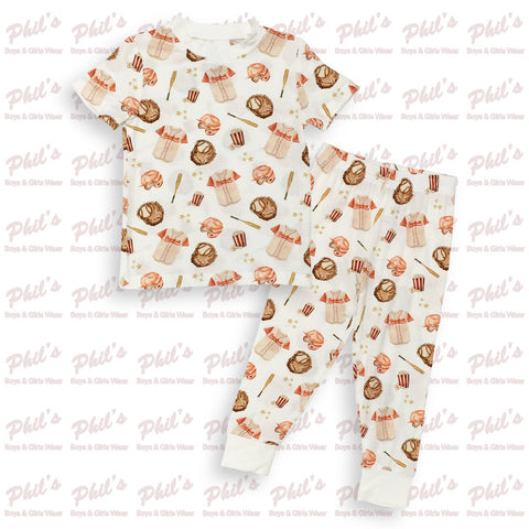 Baseball Bamboo Two-Piece Pajama Set