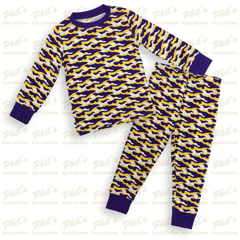 Purple & Gold Camo Bamboo Pajama