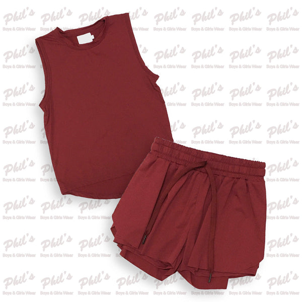 Maroon Performance Butterfly Shorts