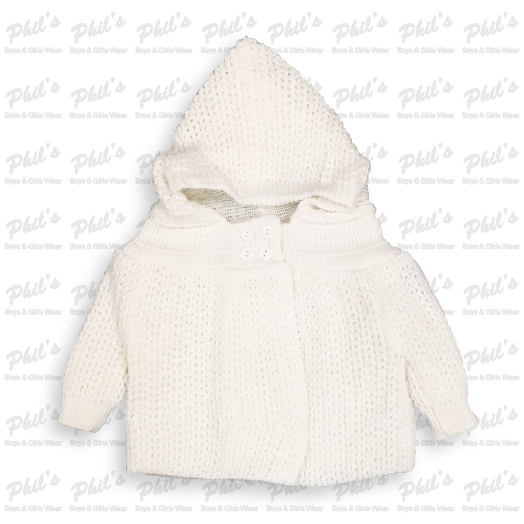 White Crochet Hooded Cardigan