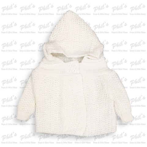 White Crochet Hooded Cardigan