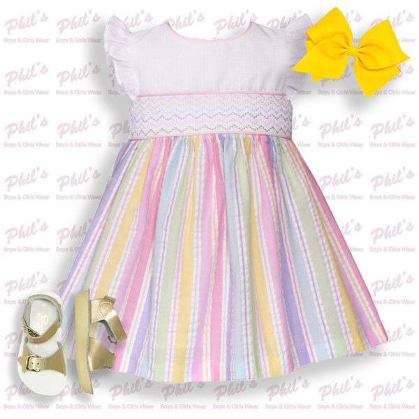 Pastel Stripe Smock Dress