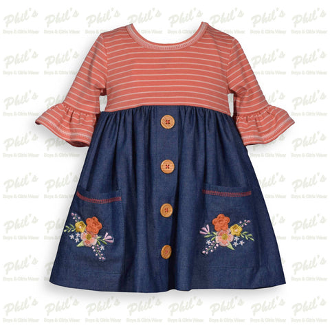 Orange / Chambray Dress