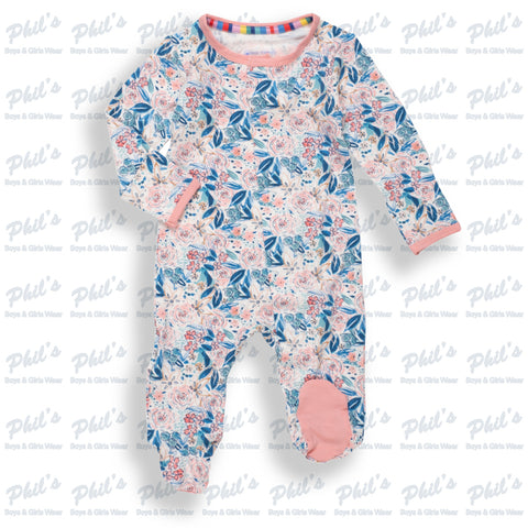 Pink / Blue Floral Bamboo Magnetic Footie
