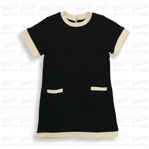 Girls' Black & Ivory Dress