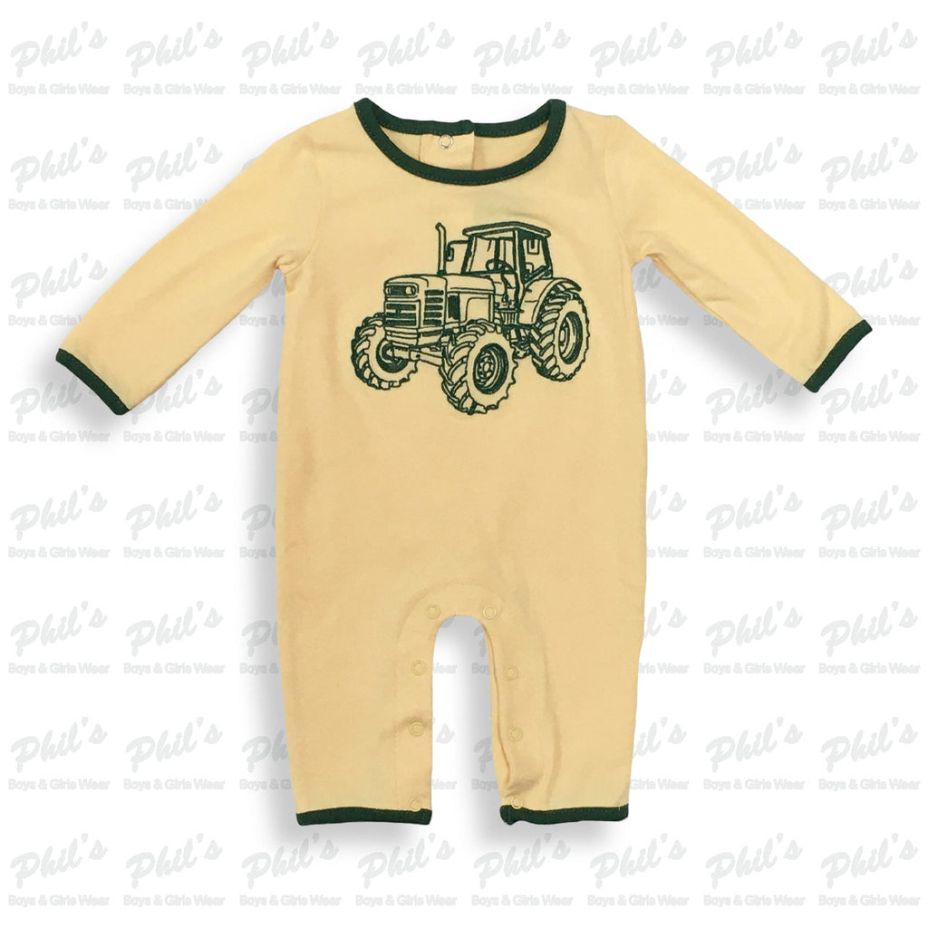 Baby Boy Tractor Long-Sleeve Romper