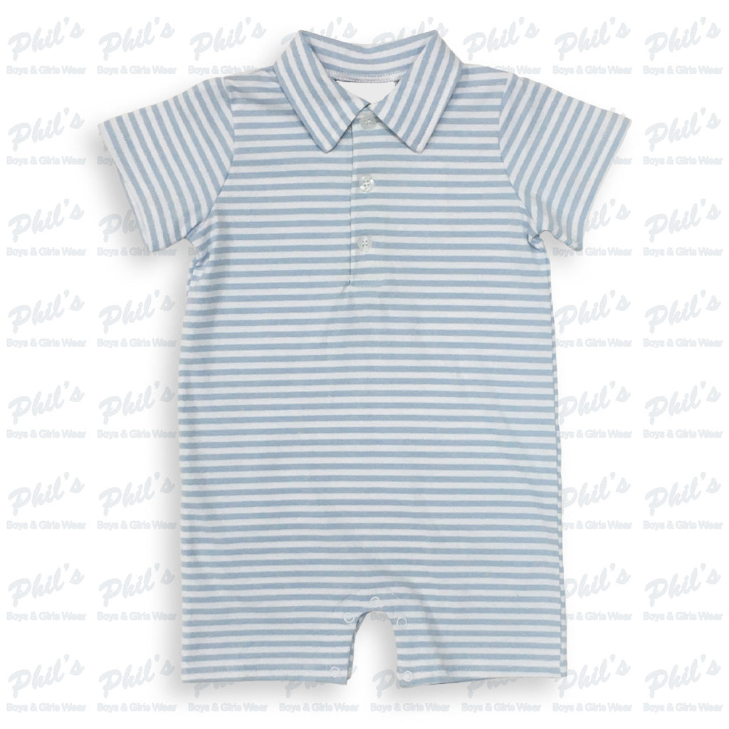 Blue Stripe Romper