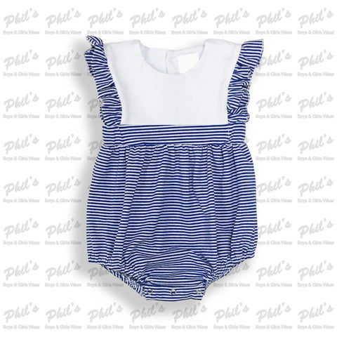 Royal Blue Stripe Ruffle Bubble