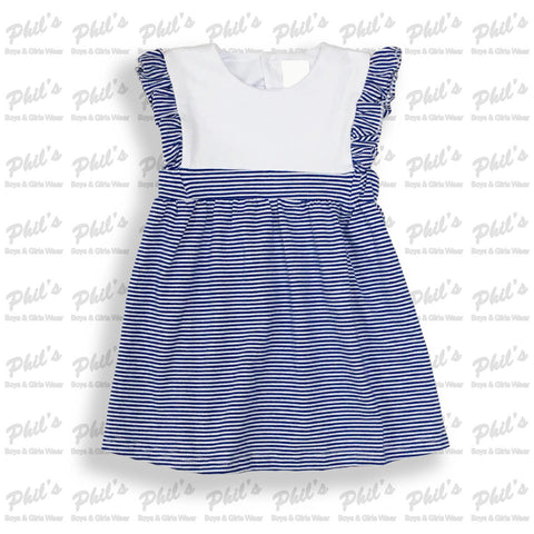 Royal Blue Stripe Ruffle Dress