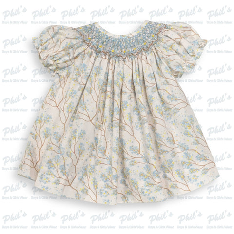 Blue Blossom Smock Dress