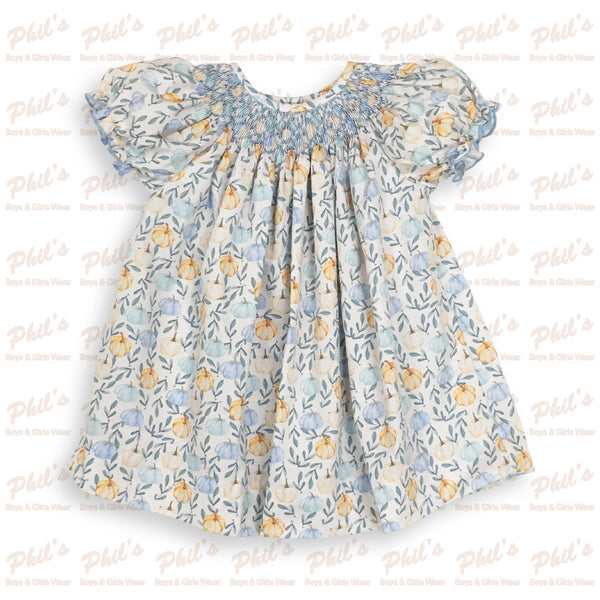 Pumpkin Print Smock Dress