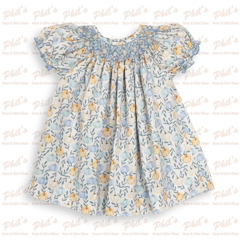 Pumpkin Print Smock Dress
