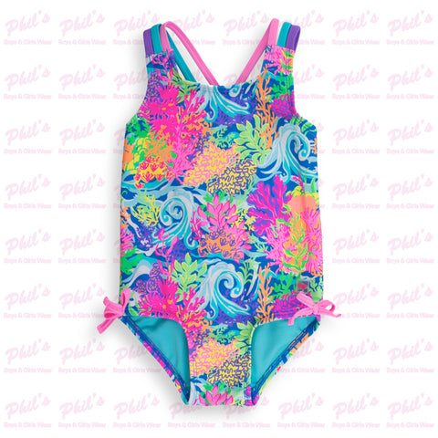 Neon Waves One Piece Swimsuit
