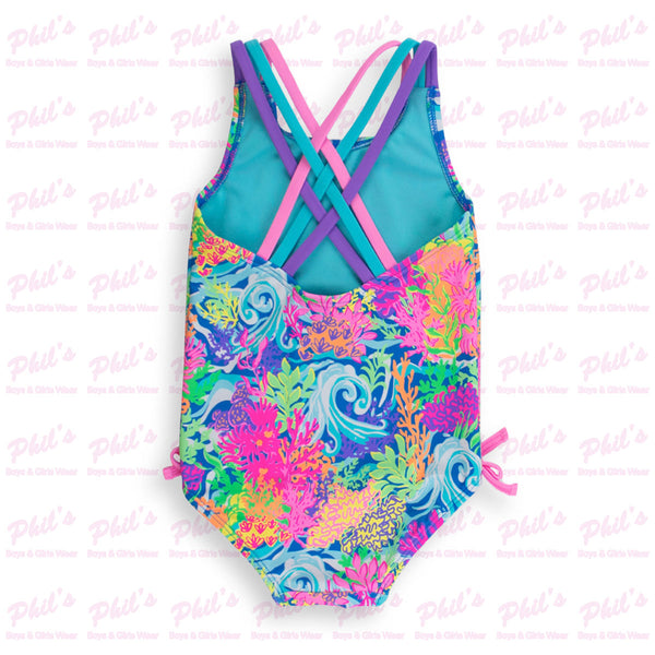 Neon Waves One Piece Swimsuit
