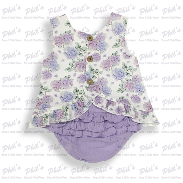 Hydrangea Muslin Cross-Back Bloomer Set