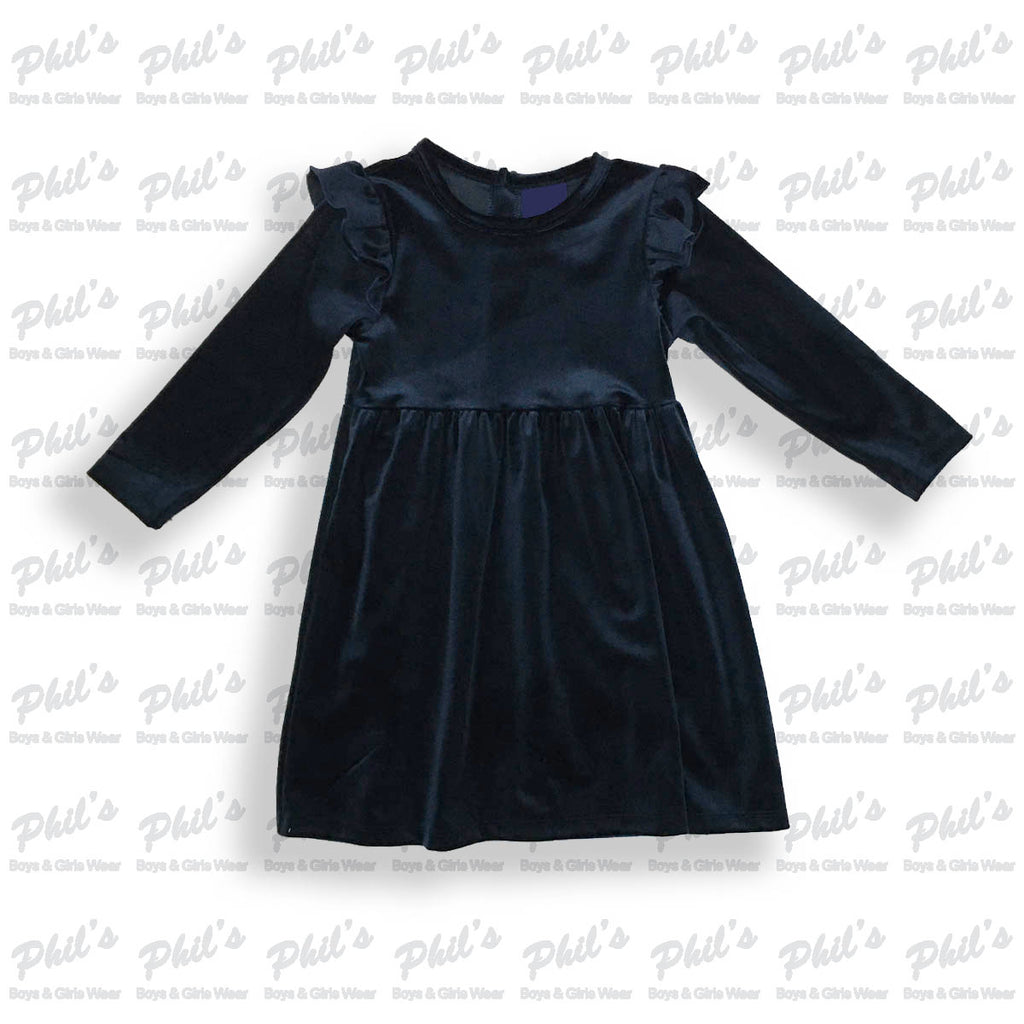 Navy Velour (Velvet) Dress