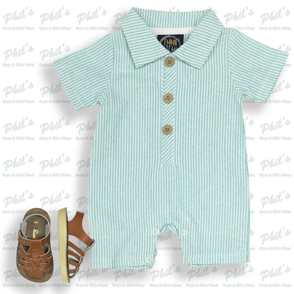 Mint Green Pinstripe Shortall