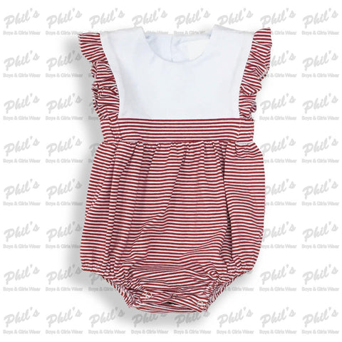 Maroon Stripe Ruffle Bubble