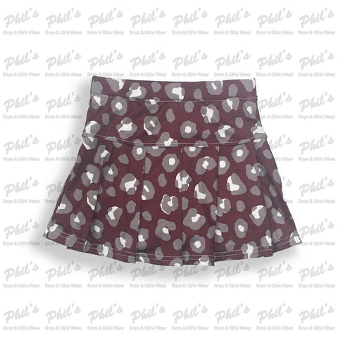 Maroon Cheetah Print Skort