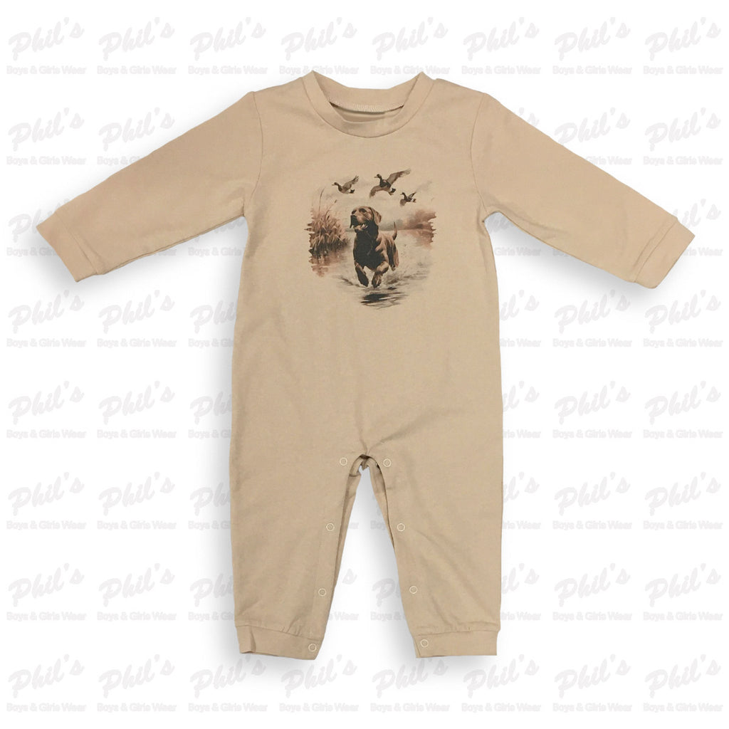Baby Boys' Tan Graphic Romper