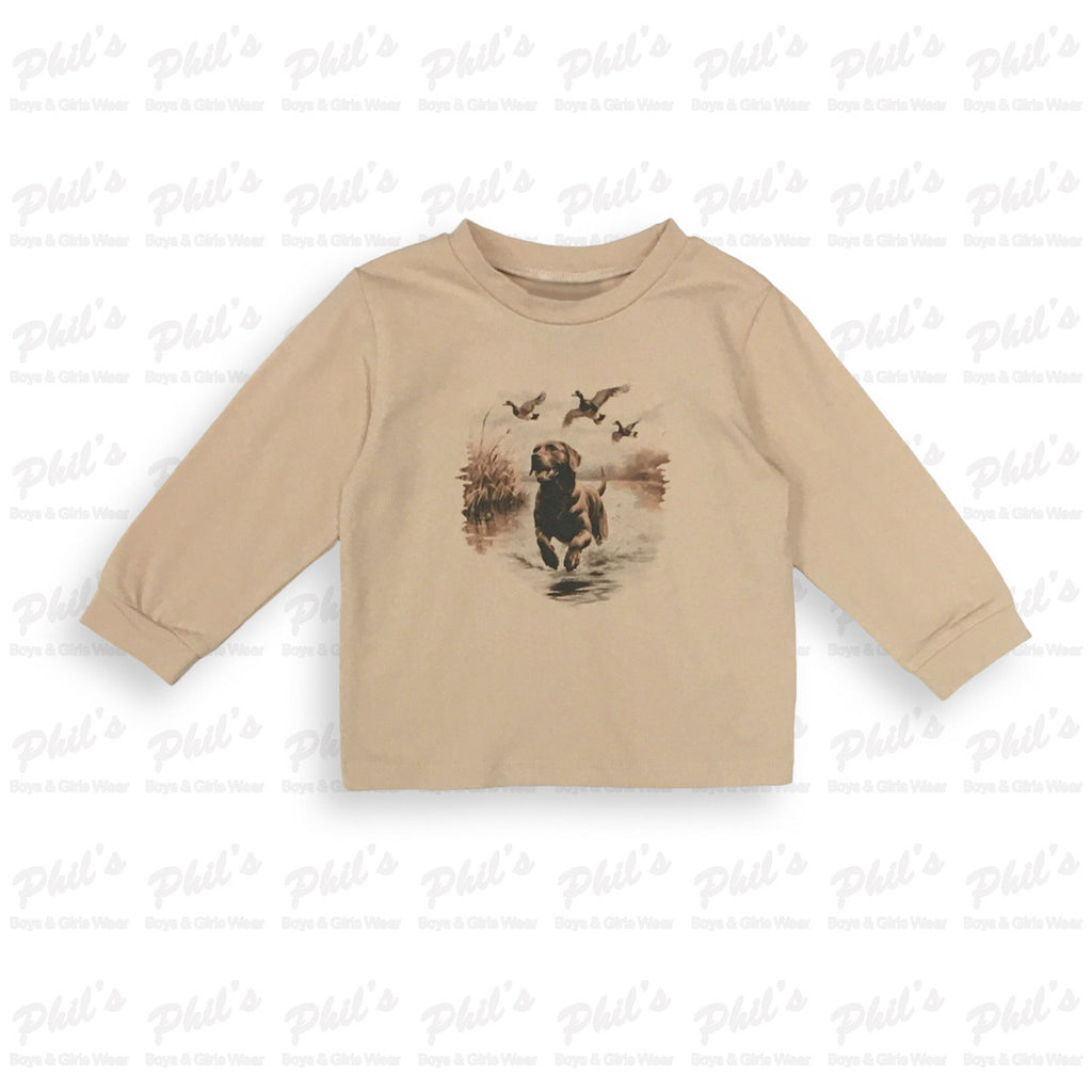 Boys' Tan Long-Sleeve Graphic Tee