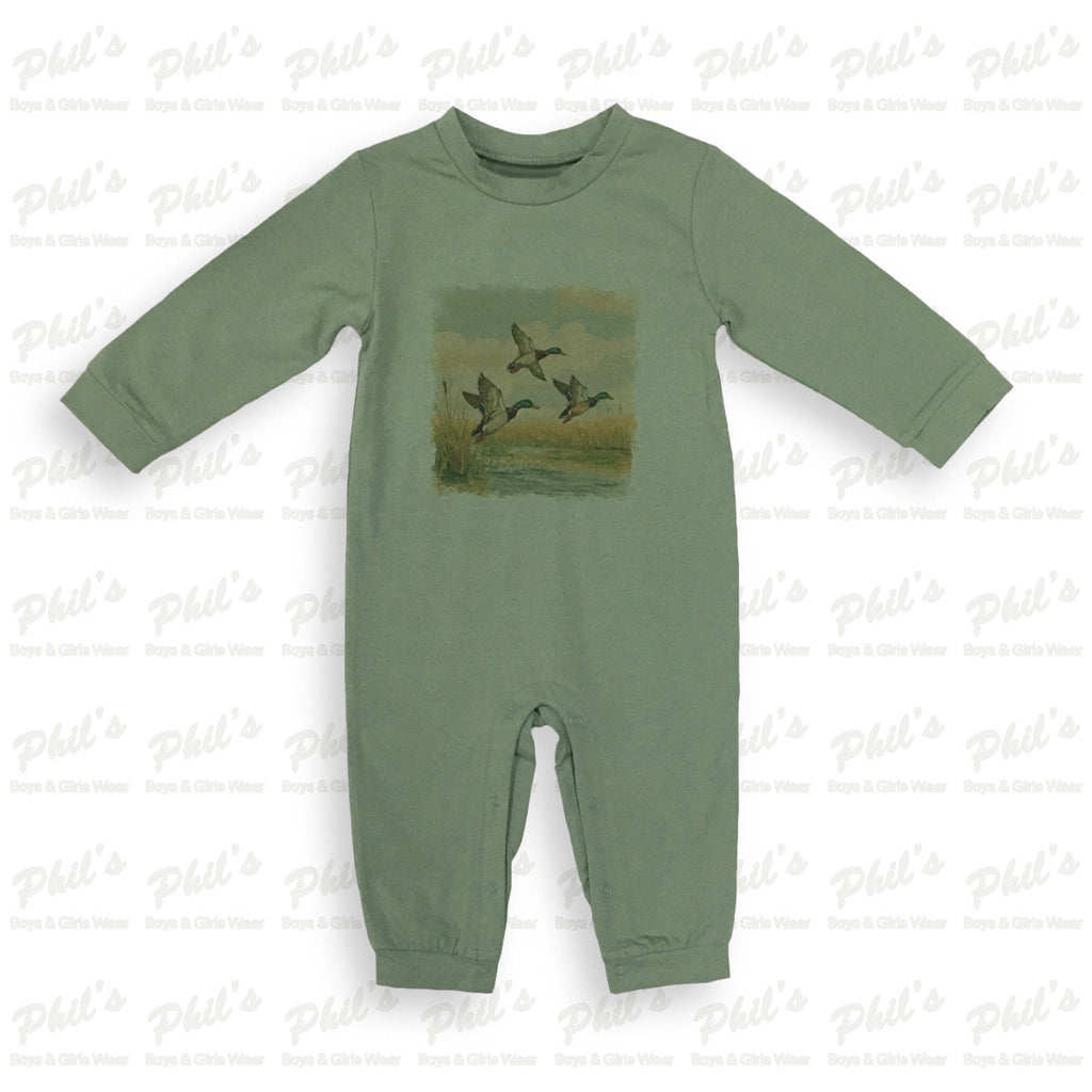Baby Boys' Green Graphic Romper