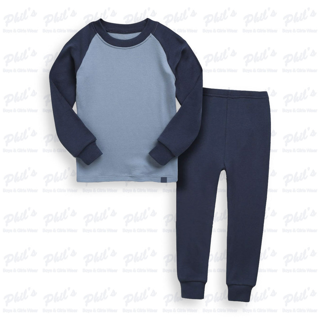 Boys' Blue Raglan Bamboo Pajama