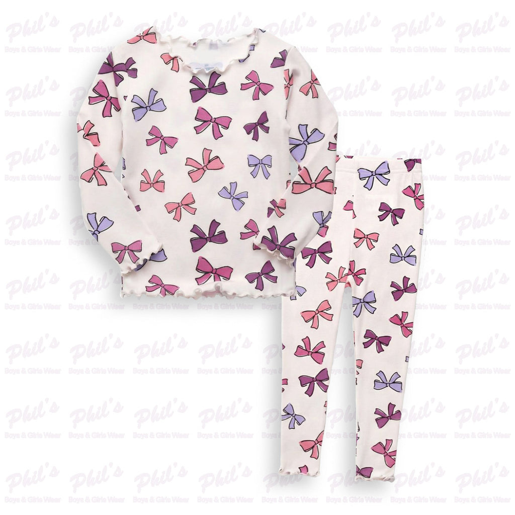 Girls' Bow Printed Bamboo Pajama