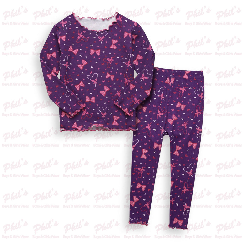 Girls' Purple Printed Bamboo Pajama