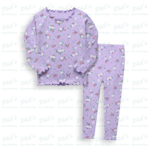 Girls' Lavender Floral Bamboo Pajama